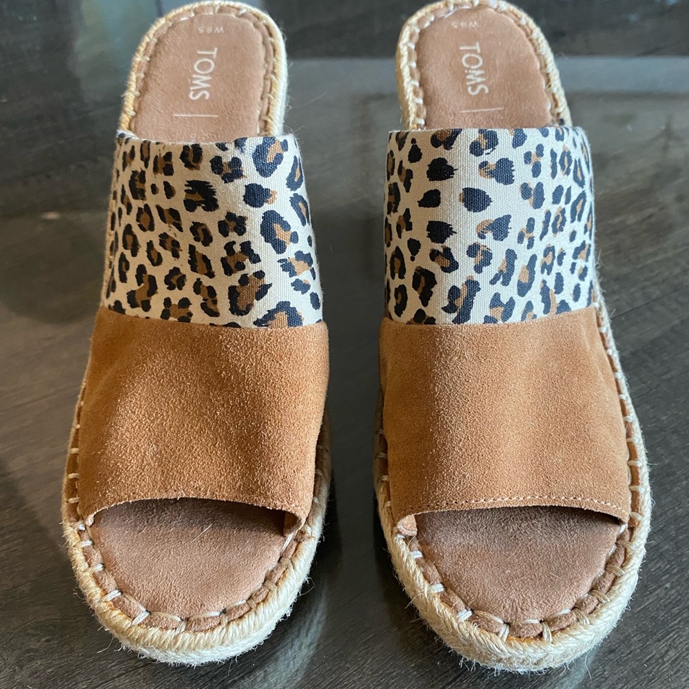 TOMS Women's Espadrilles in Leopard and Brown